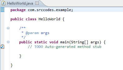 generated class in java editor