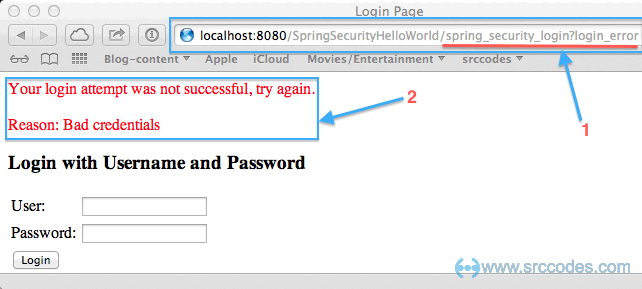 secured page without valid username and password