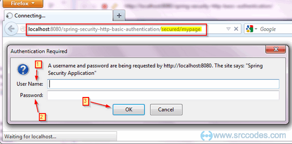 HTTP basic authentication dialog