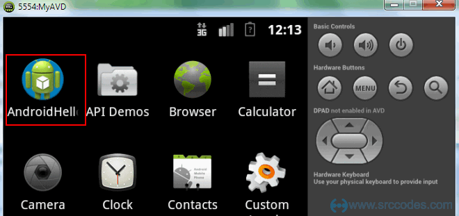 Android Hello world app icon