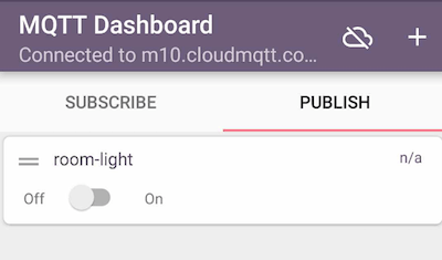 IoT MQTT Dashboard - Publish tab