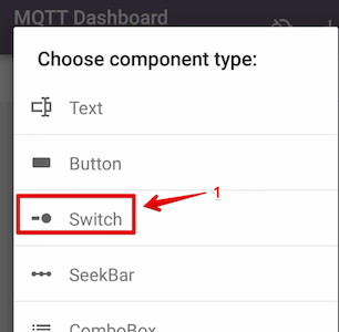 IoT MQTT Dashboard - Switch component