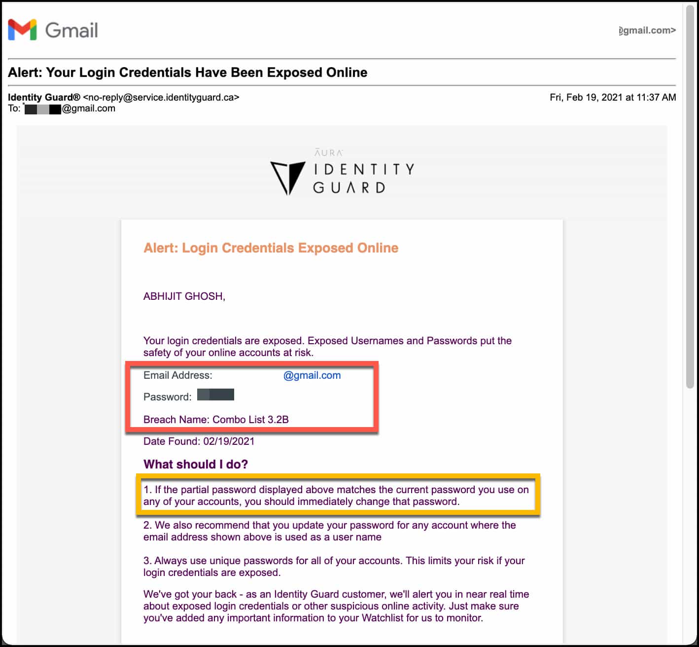 Identity Guard Alert: Your Login Credentials Have Been Exposed Online